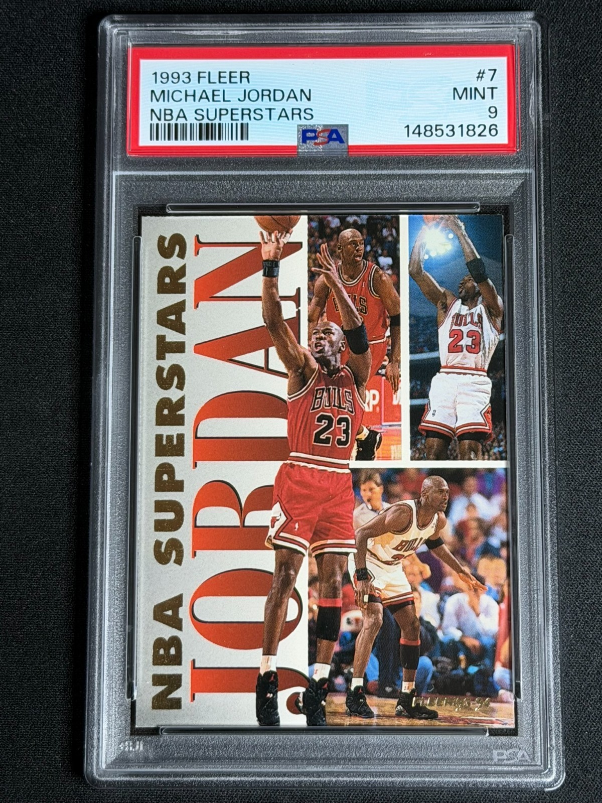 1993 Fleer NBA Superstars Michael Jordan #7 PSA 9 MINT Bulls INSERT NEW LABEL SP