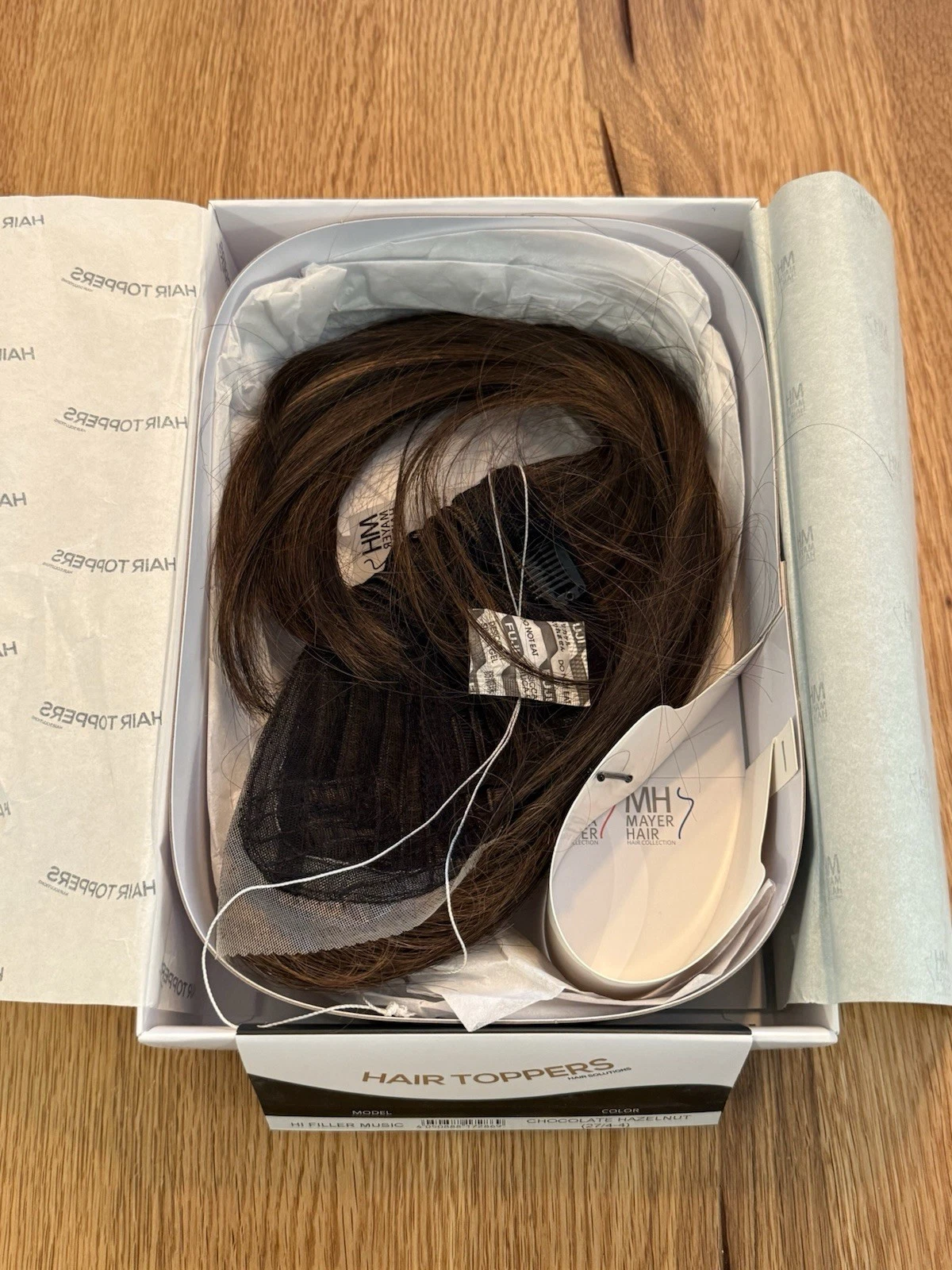 Gisela Mayer Hair Topper Hi Filler Music Chocolate Hazelnut 27/4-4 Mono Top New 3