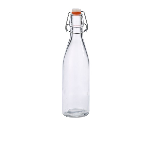 Swing Bottle Clear Glass Swing Bottle with Lid 0.5L/ 17.5oz Pack of 12