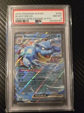 (Stamped) 2025 Pokemon TCG Stellar Crown Blastoise Ex 030/142 PSA 8 NM-MT