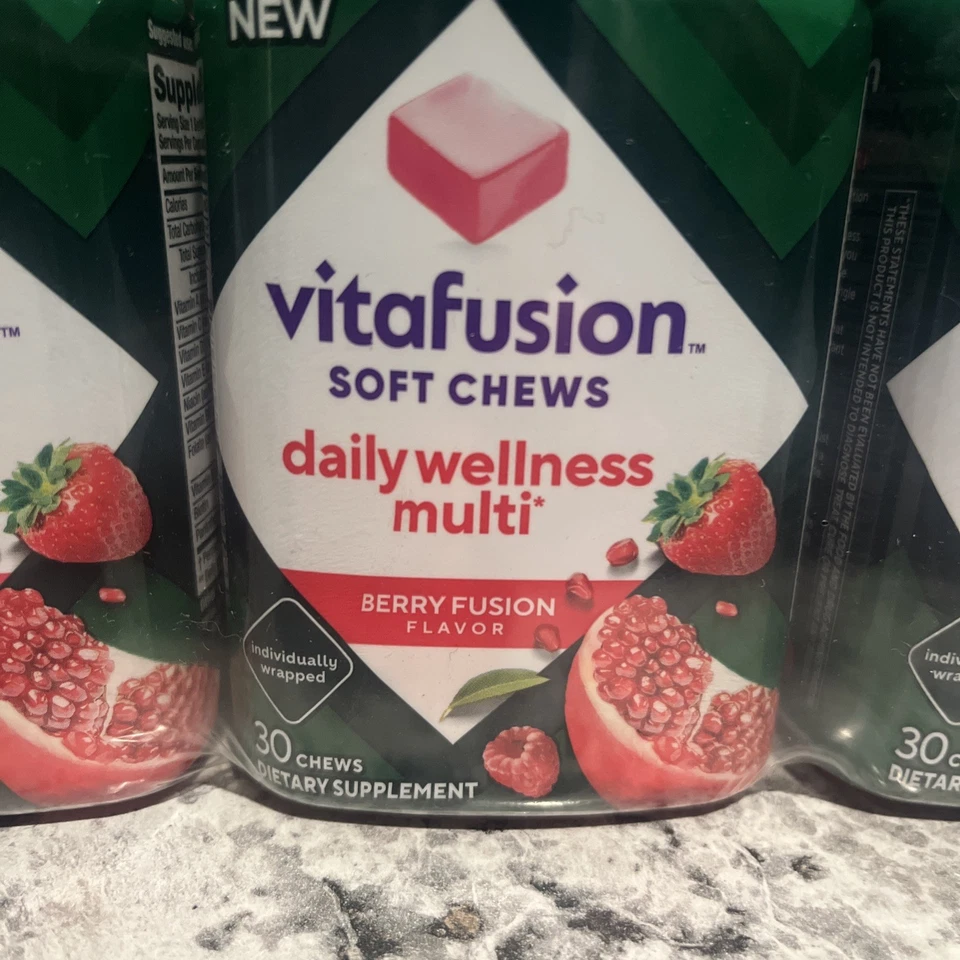 Lote 3 Vitafusion Soft Chews- Daily Wellness Berry Fusion 90 ct validade 26/03 - Imagem 2 de 4