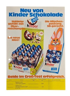 Foglio pubblicitario del 1974 "NUOVO DI CIOCCOLATO PER BAMBINI"