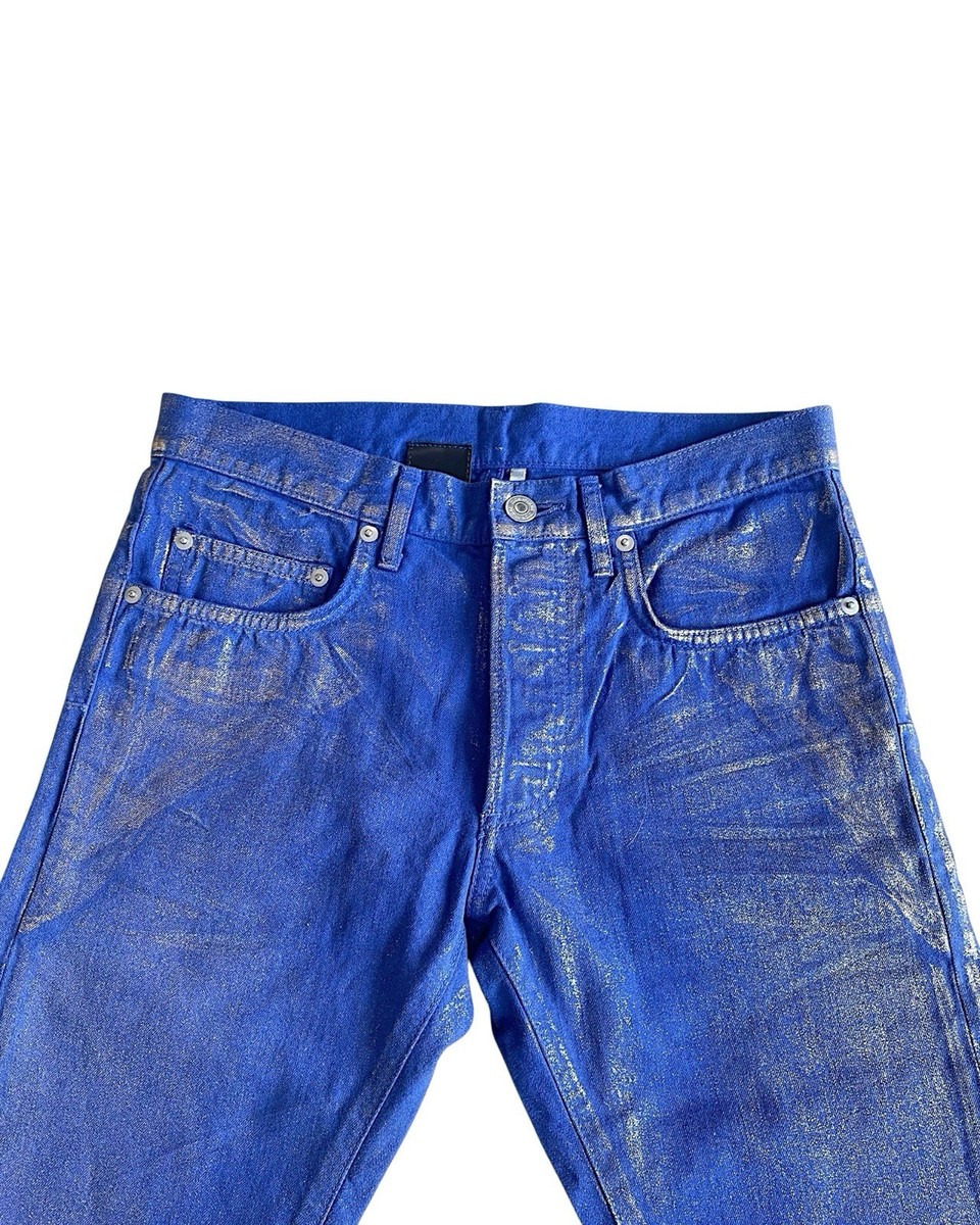 Dior Homme SS09 “Planisphère” Luster Gold Wax Denim Jeans Hedi