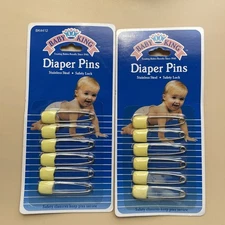 NIP 12 YELLOW DIAPER KING DIAPER PINS Box EA