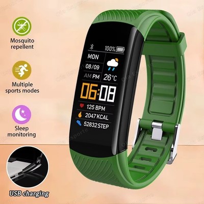 Smart Fitness Tracker Uhr Herzfrequenzmesser Schlaf Schritte Schwimmen Wasserdicht ML16E