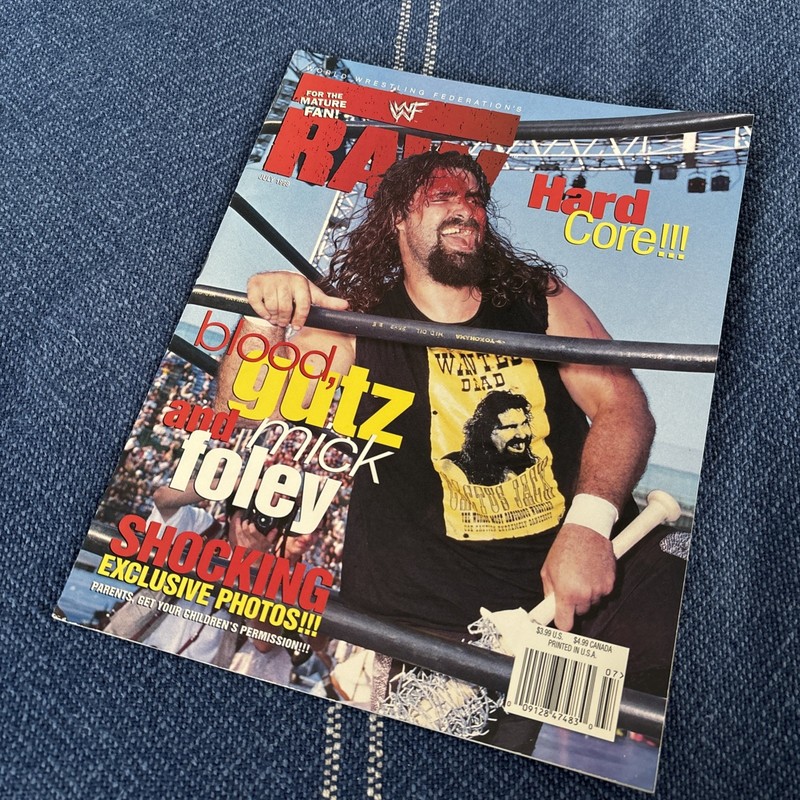 WWF Raw Magazine July 1998 Mick Foley Cover W Poster WWE ECW AEW