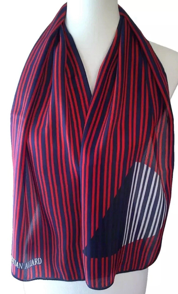 Foulard long vintage créateur Christian Aujard en soie 11