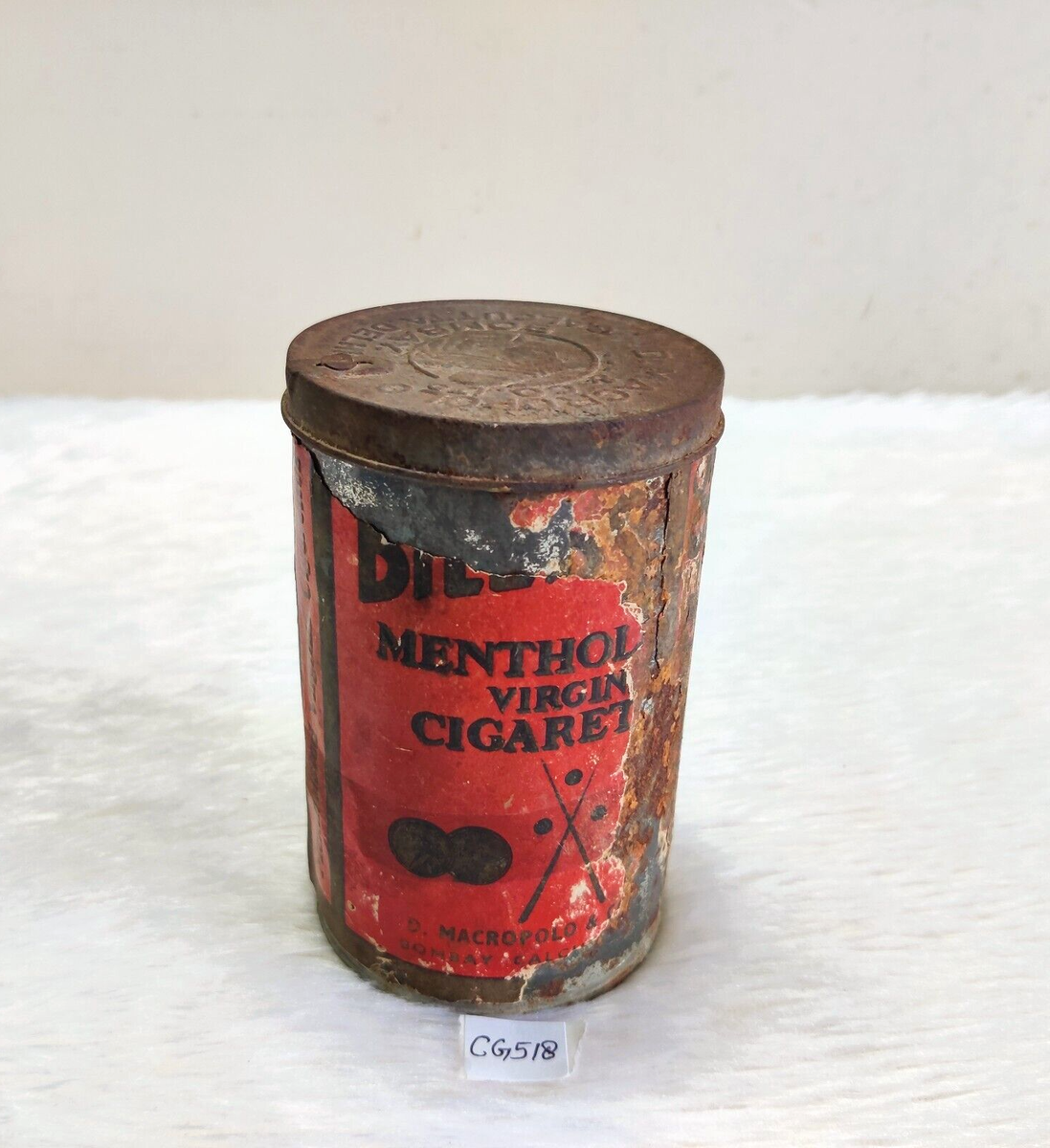 1930s Vintage D Macropolos Mentholated Virginia Cigarette