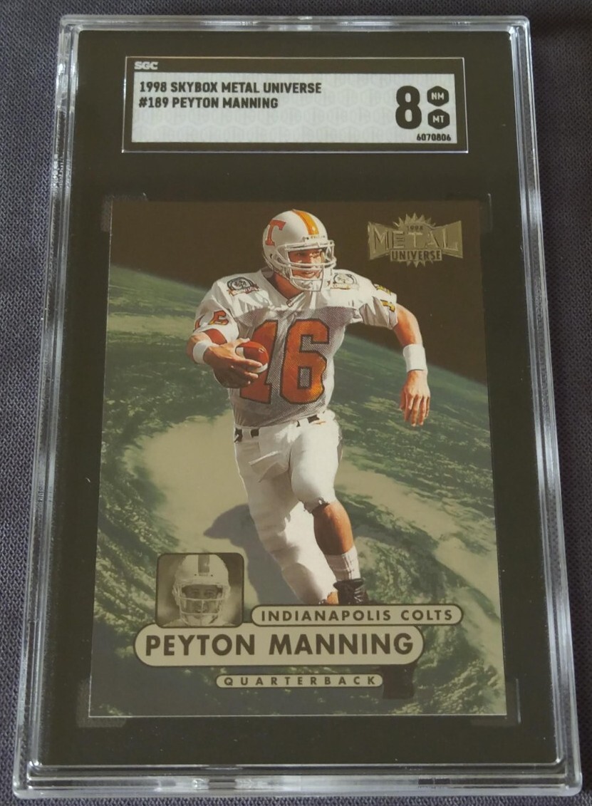 1998 Skybox Metal Universe #189 Peyton Manning RC Rookie PSA 8 NM-MT Colts HOF