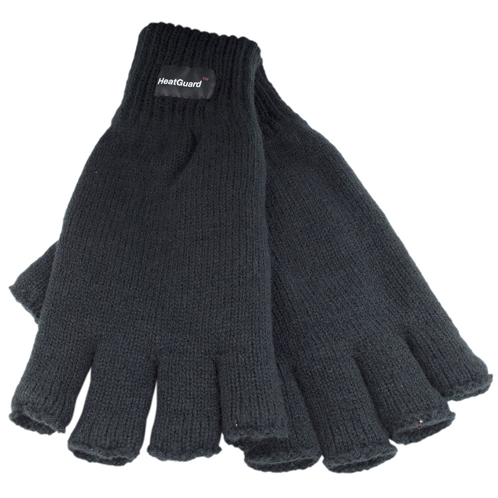 Men's Ladies Thermal Knitted Fingerless Winter Gloves Thinsulate Lined
