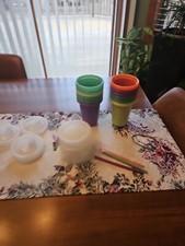 12 Ziploc TOMY Vintage First Years DRINKING SIPPY CUPS straws Lids 10 Oz.