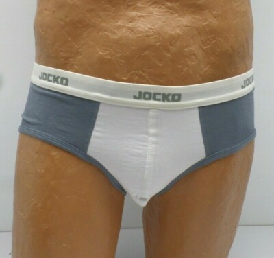 Jocko Men's Stan Contrast Brief Gray/White Medium-XLarge JM2005 195IM
