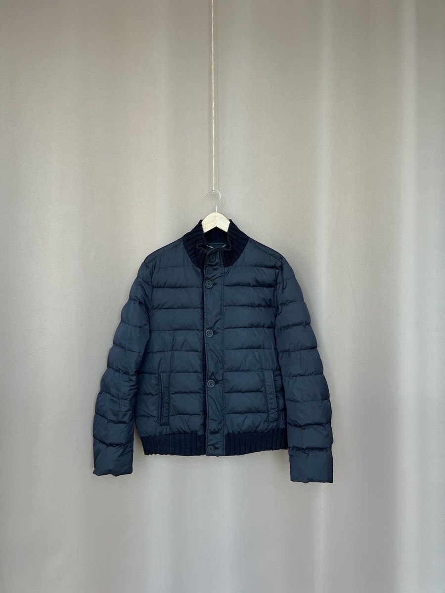 Paul Shark Yachting Womens Navy Blue Nylon Puffer Down Jacket Size M Italy