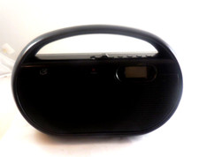 GPX R602B: Portable Speaker AM/FM Radio with Digital Clock Line Input-OPEN BOX