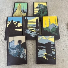 LANDS AND PEOPLES Complete 7 Volume Set 1956 by Grolier Excellent Vintage Books!