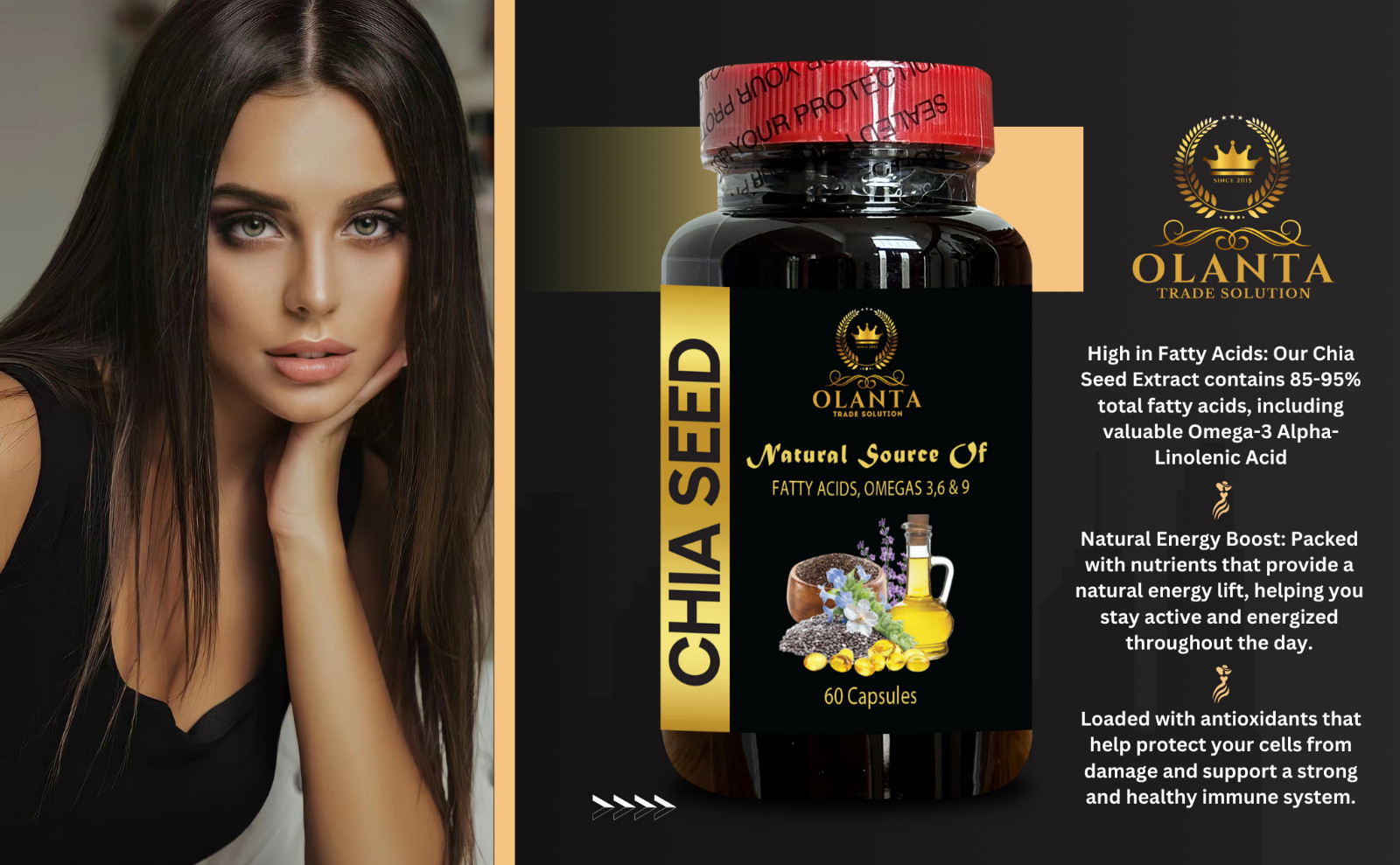 Chia Seed Capsules Supporting Fiber Balance, Antioxidant Wellness & Heart Health thumbnail 2