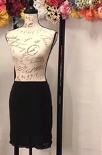 vtg Express Black Skirt Size 3/4. Slip like skirt. Side slits.Dressy skirt black