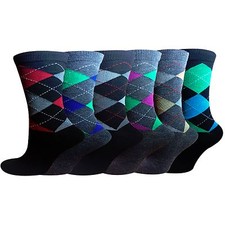 Rich Men  s Cotton Argyle Dress Casual Socks Diamond Shape 10-13
