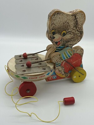 Vintage Fisher Price Pull Toy Shaggy Zilo #738 1960 Xylophone