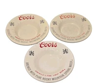 Vintage 1960s Coors Light Beer Ceramic Ashtray Bar Mancave Decor