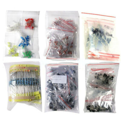 Electronic Components Kit 1390PCS LED Diodes Resistors Electrolytic Capacitors
