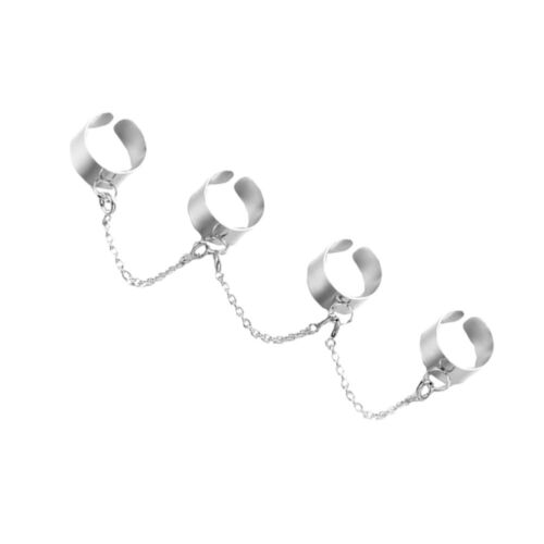  Finger Ring Chain Combination Trendy Rings Stylish Decorate - Picture 1 of 12