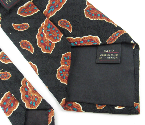 Vintg. Ferrell Reed, The Rogue & Good Co. 100% Silk Jackson MS Men's Paisley Tie - Picture 8 of 9