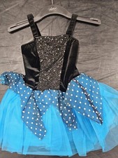 NEW Blue And Black Butterfly Child's Dance Costume. Size Child Medium