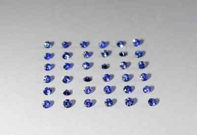 7 mm 20 Pcs Natural Royal Blue Sapphire Certified Round Loose Lot Gemstone