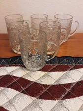SET OF 6 PRINCESS HOUSE FANTASIA CRYSTAL COFFEE CUPS MUGS #516