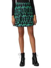 440 Anna Sui Floral Jacquard Mini Skirt Green 10