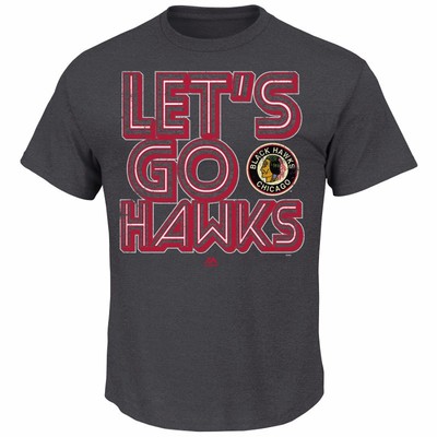 NHL T-Shirt Chicago Blackhawks Eishockey Sudden Death Vintage Lets go Hawks