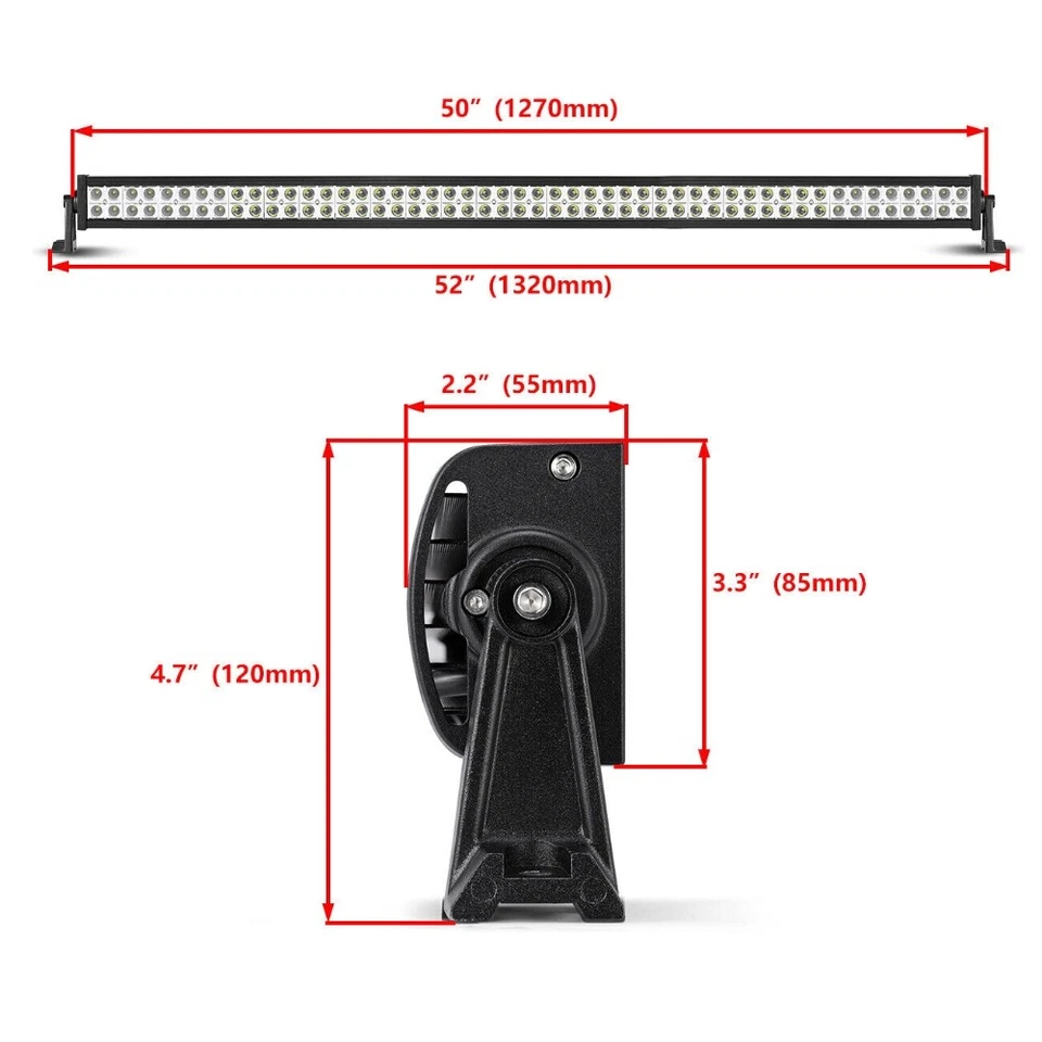 Barra de luz LED 52" 700W combo haz + soporte de montaje para Jeep Wrangler TJ 1997-2006 Foto 4 de 4