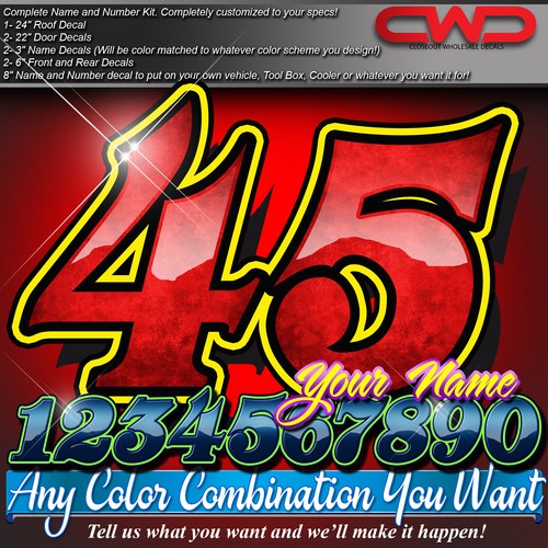 RACE CAR NUMBERS SET DIRT LATE MODEL MODIFIED STREET STOCK IMCA CUSTOMIZED eBay