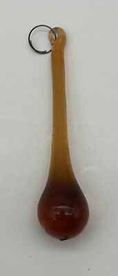 Vintage Amber Prince Rupert Style Tear Drop Glass Ornament 3.5  Long