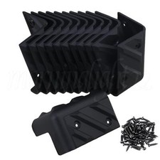 12PCS Black Plastic 90 Degree Stage Speaker Cabinet Corners Guard w/Screws