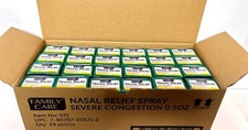 24 Pack of Family Care Nasal Relief Spray Severe Congestion Relief 0.5oz