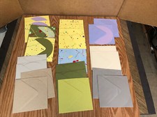 Lot of 22 blank decorated greeting cards 5 1/2" ROUND