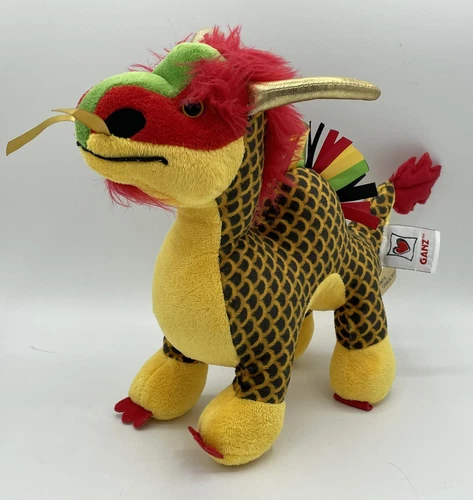 Rare Ganz Webkinz Chinese Dragon HM 718 Plush Stuffed Animal Toy NO CODE 12" EUC