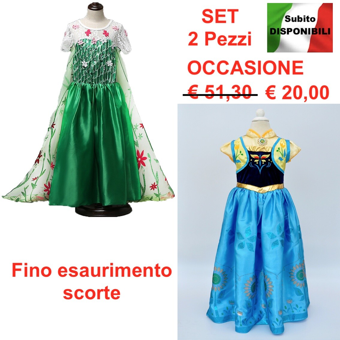 Elsa Frozen Fever Frozen Vestito Verde Frozen Fever Anna Vestido