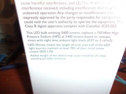 Philips 36W LED replacement bulb for HPS/HID 5400 Lumens EX39 Base - Picture 4 of 8