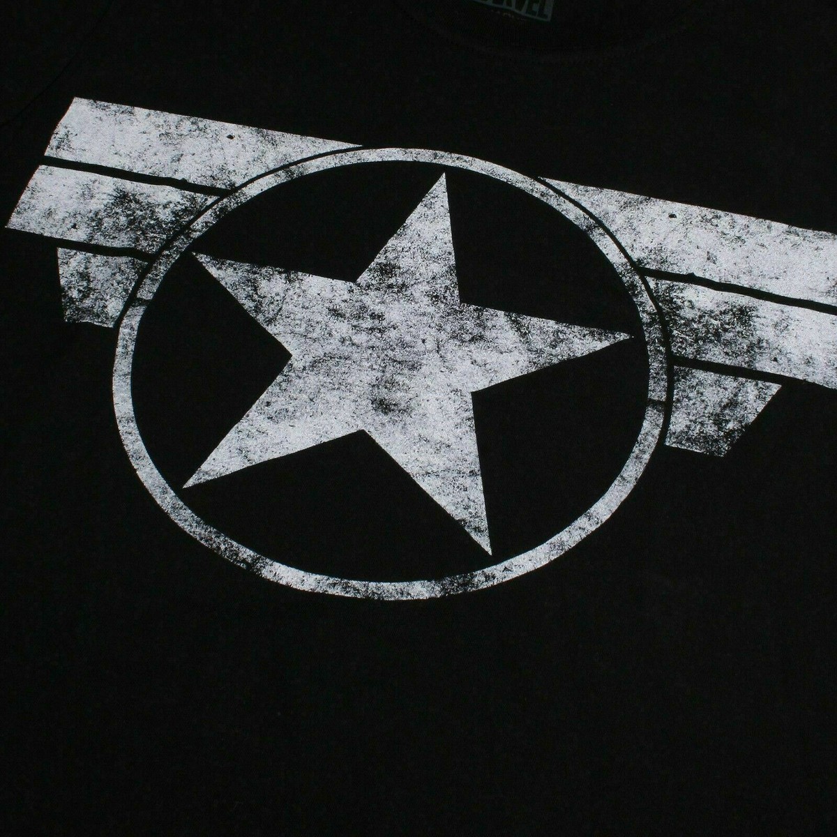 Official Marvel Mens Captain America Logo T-Shirt Black S XXL