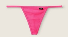 Victoria's Secret PINK Rare V-String Skimpy Strappy Thong LOGO Capri Pink L NWT