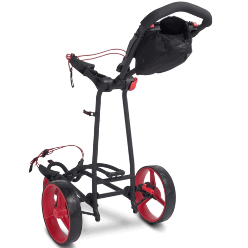 BIG MAX AUTOFOLD FF 3 WHEEL GOLF TROLLEY PUSH CART / BLACK / RED / 2025 MODEL - Picture 6 of 13