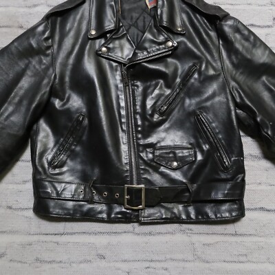 Schott Perfecto Leather Motorcycle Jacket Size 44 Black Made