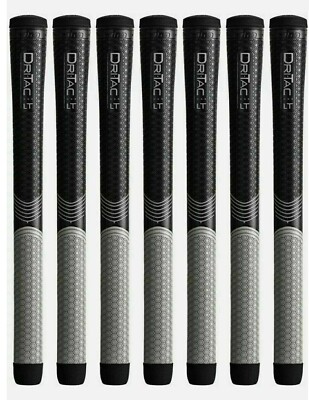 Set of 7 Winn  Dri-tac LT (less Taper) Golf Grip Midsize 6LTDT-BKG