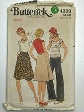 Vintage 1976 Butterick Sewing Pattern T-shirts, Skirt and Pants Uncut Size 12