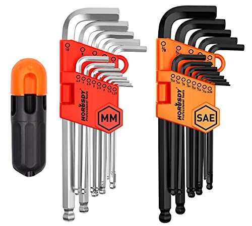 Allen Wrench Set, Hex Key Set Long Arm Ball End Hex Wrench Set, Inch/Metric T - Picture 2 of 8