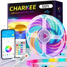 Usb Powered Portable 50ft Bluetooth Led Strip Lights Change Color 16 Million D