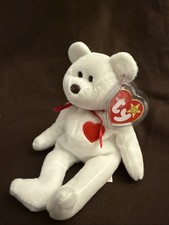Vintage 1993 TY BEANIE BABIES VALENTINO BROWN NOSE BEAR White Valentine's Day H